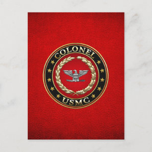 Amerikanska marinsoldater: Överste (USMC Col) [3D] Vykort