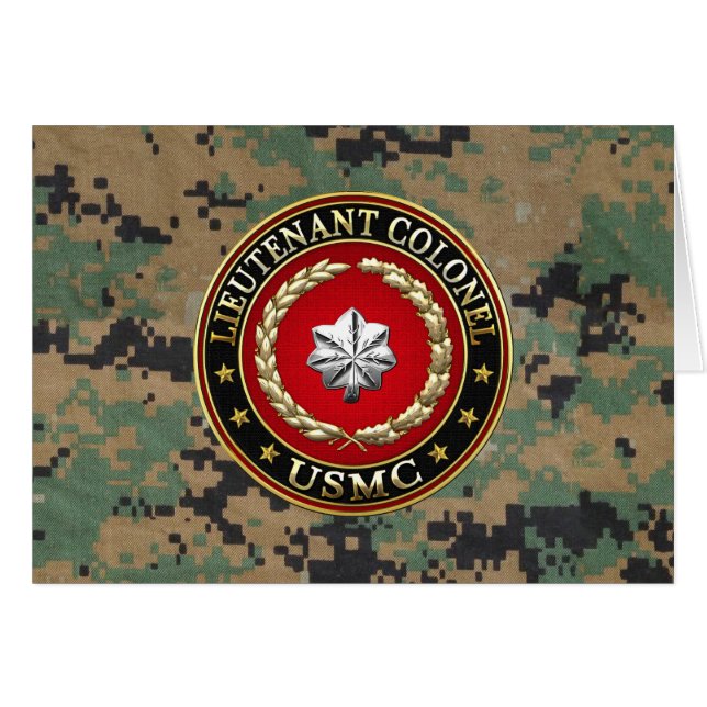 Amerikanska marinsoldater: Överstelöjtnant (USMC L Hälsningskort (Framsidan Horizontal)