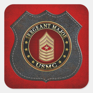 Amerikanska marinsoldater: sergeant Major (USMC Sg Fyrkantigt Klistermärke