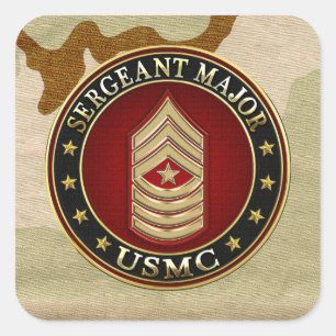 Amerikanska marinsoldater: sergeant Major (USMC Sg Fyrkantigt Klistermärke