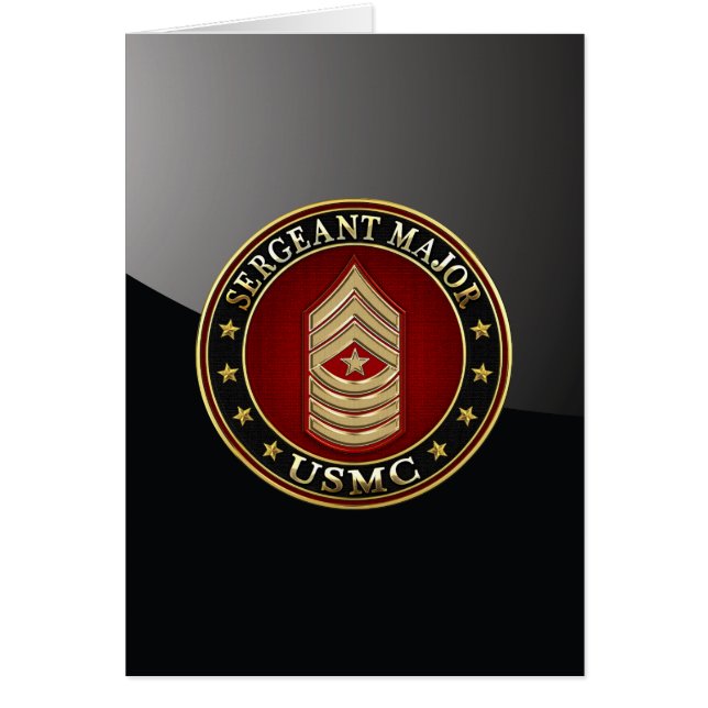 Amerikanska marinsoldater: sergeant Major (USMC Sg Hälsningskort (Framsidan)