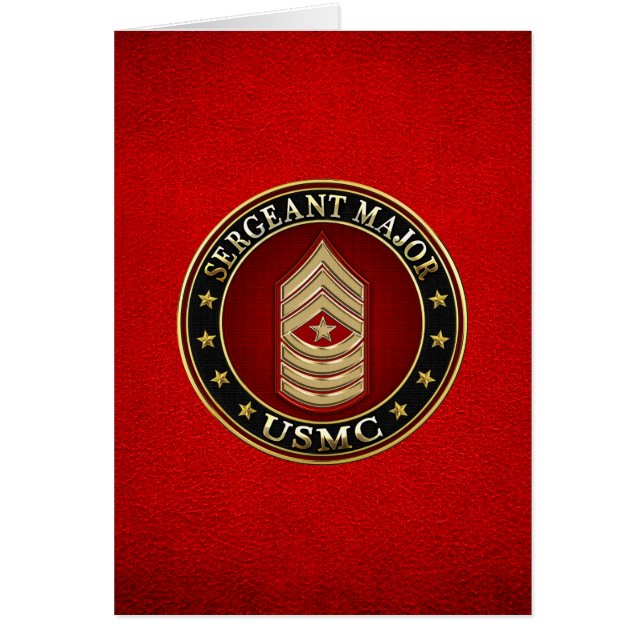 Amerikanska marinsoldater: sergeant Major (USMC Sg Hälsningskort (Framsidan)