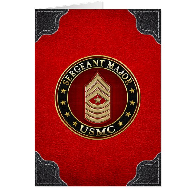 Amerikanska marinsoldater: sergeant Major (USMC Sg Hälsningskort (Framsidan)