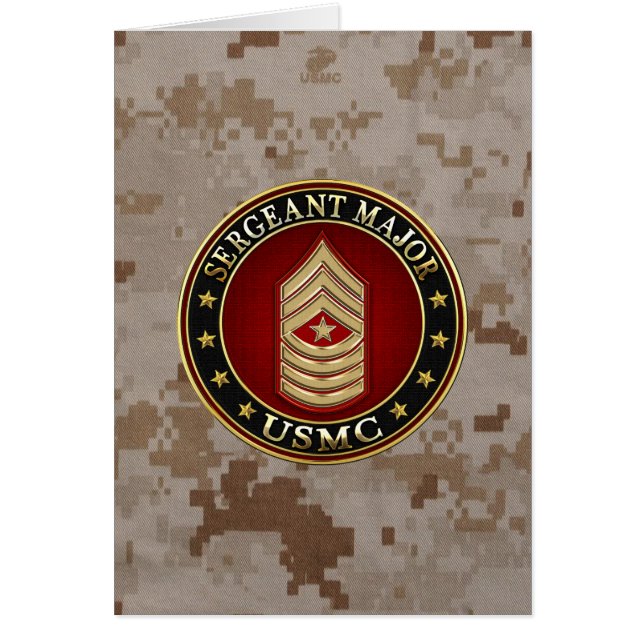 Amerikanska marinsoldater: sergeant Major (USMC Sg Hälsningskort (Framsidan)