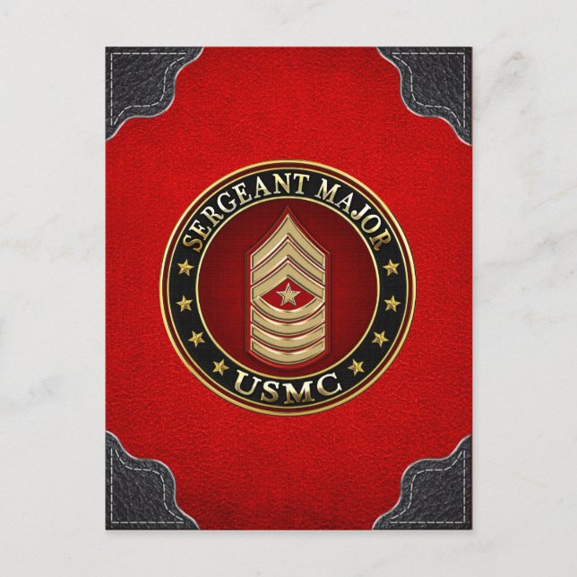 Amerikanska marinsoldater: sergeant Major (USMC Sg Vykort (Framsida)