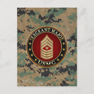 Amerikanska marinsoldater: sergeant Major (USMC Sg Vykort