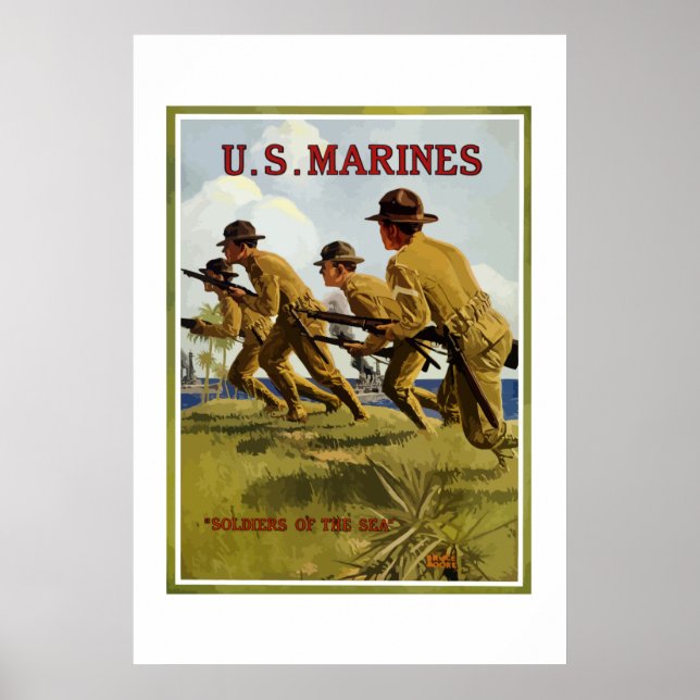 Amerikanska marinsoldater - sjösoldater poster (Framsidan)