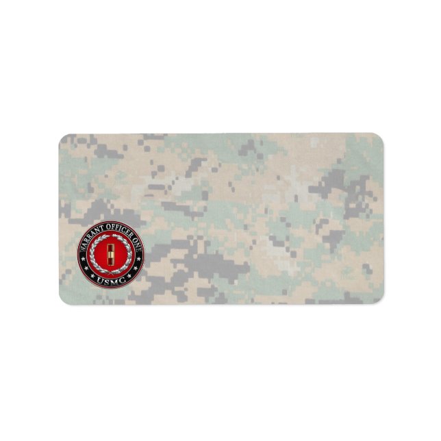 Amerikanska marinsoldater: Warrant Officer One (US Adressetikett (Framsidan)