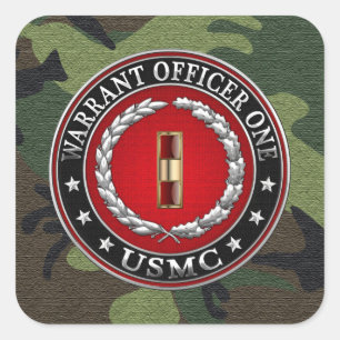 Amerikanska marinsoldater: Warrant Officer One (US Fyrkantigt Klistermärke