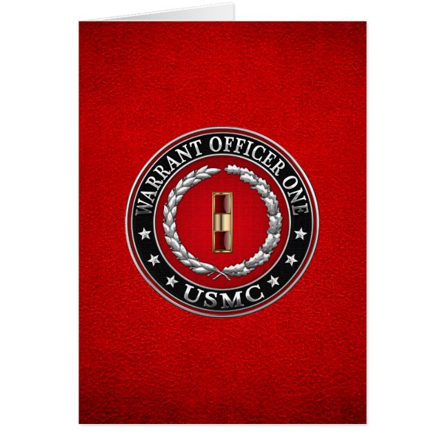 Amerikanska marinsoldater: Warrant Officer One (US Hälsningskort (Framsidan)