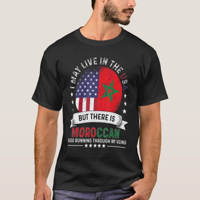 Amerikanska marockanska hem i USA Patriot American T Shirt (Framsida)