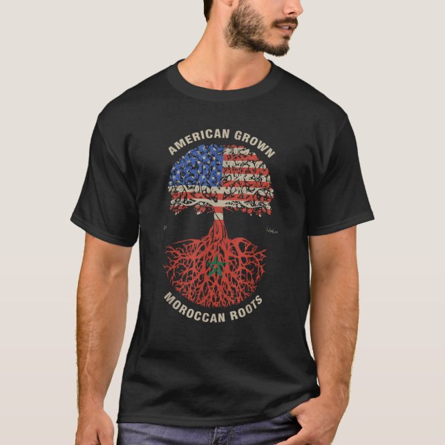 Amerikanska marockanska rötter, Flagga Marocko T Shirt (Framsida)