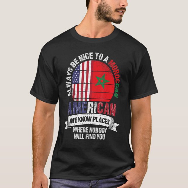 Amerikanska marockanska Vi känner Ställen där Land T Shirt (Framsida)