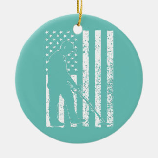 Amerikanska Metall-upptäckten av USA flagga-Vintag Julgransprydnad Keramik