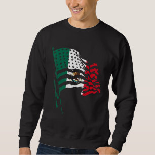 Amerikanska Mexikanska Flagga Lång Ärmad Tröja
