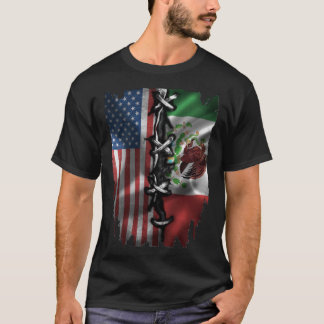 Amerikanska mexikanska Flagga T Shirt