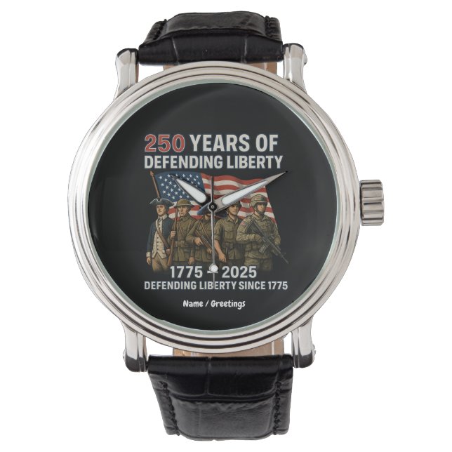Amerikanska militärens 250:e födelsedag i USA:s mi Armbandsur (Framsida)