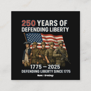 Amerikanska militärens 250:e födelsedag i USA:s mi Fyrkantigt Visitkort