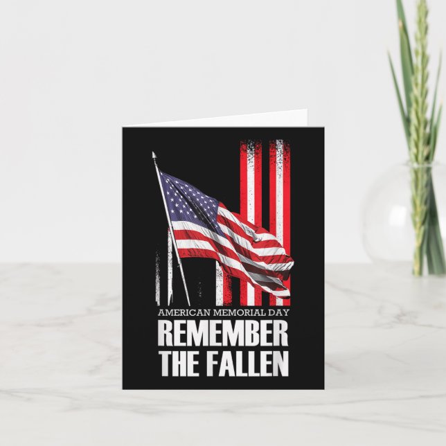 Amerikanska minnesdagen minns de fallna Usa-flagga Kort (Framsida)