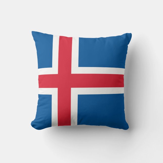 Amerikanska MoJo Pillow med Islandets flagga Kudde (Framsida)