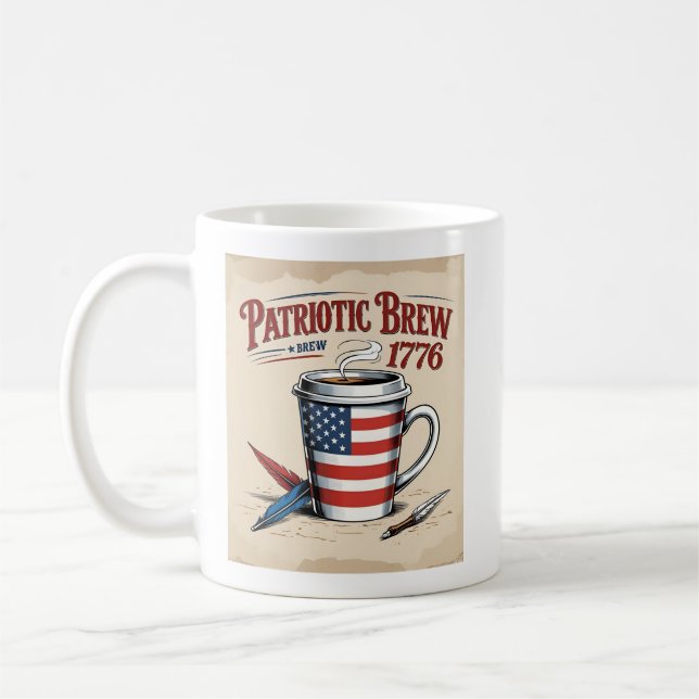 Amerikanska Mönster-kaffet Kopp - Patriotiska Brew (Vänster)