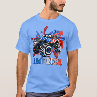 Amerikanska Monster Lastbil 4 juli T Shirt