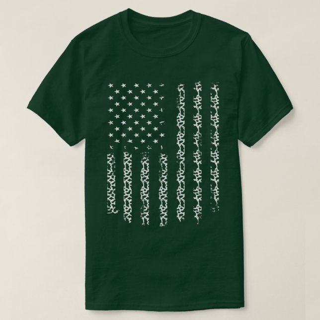 Amerikanska Mönster-materiet för USA flagga-konjak T Shirt (Design framsida)