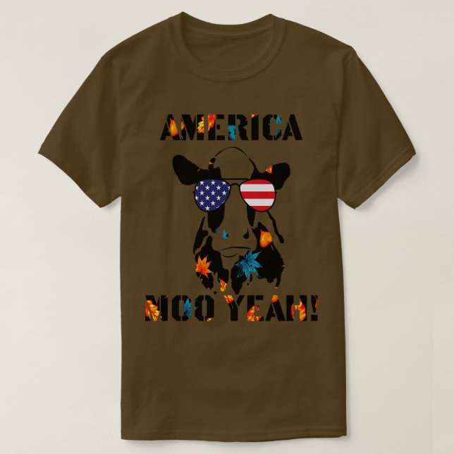 Amerikanska Moo 4 juli T Shirt (Design framsida)