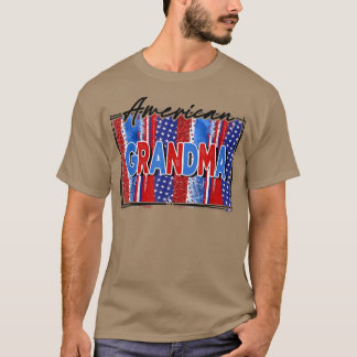 Amerikanska mormor Patriotic Lycklig 4:e Jul T Shirt