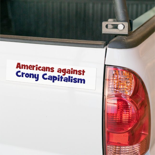 Amerikanska mot Crony Capitalism röd text Bildekal (På lastbil)