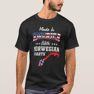 Amerikanska norska delar Norgen Karta USA flagga A T Shirt
