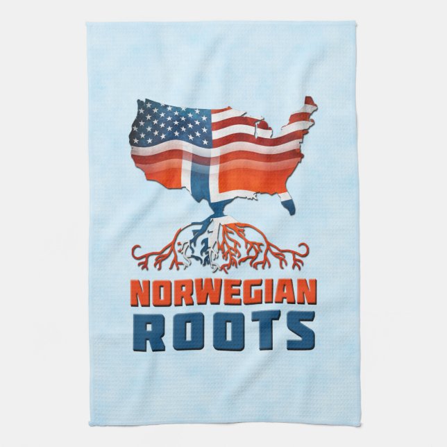 Amerikanska norska rötter kökshandduk (Vertikal)