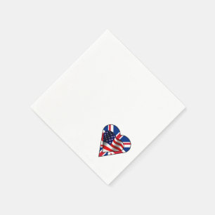 Amerikanska och brittiska Flagga Hearts Pappersservett