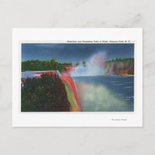 Amerikanska och hästskosfoe Falls, lysande Vykort