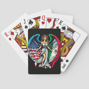 Amerikanska och mexikanska Flagga Angel wo Man Pat Casinokort