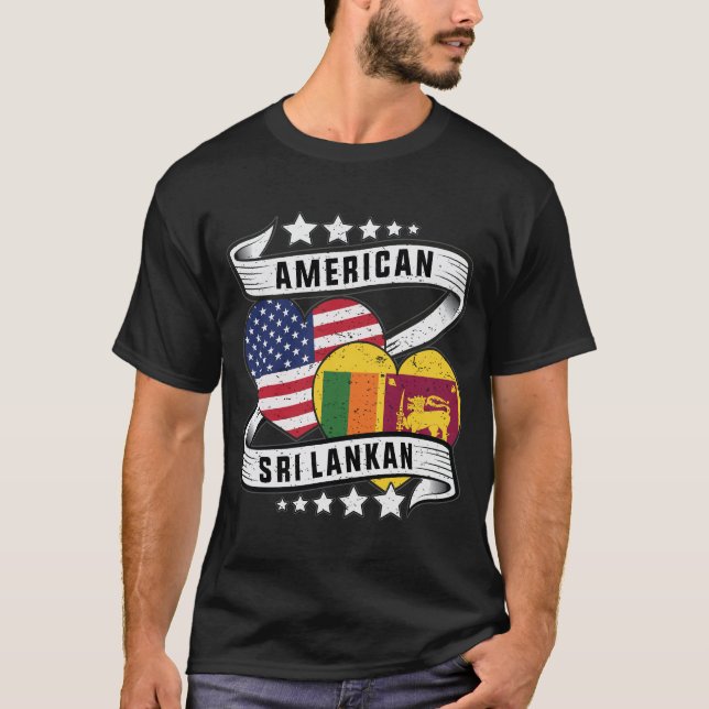 Amerikanska och srilankesiska skjortor t shirt (Framsida)