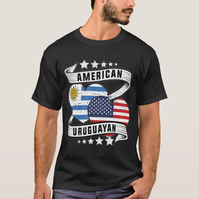 Amerikanska och uruguayanska skjortor t shirt (Framsida)