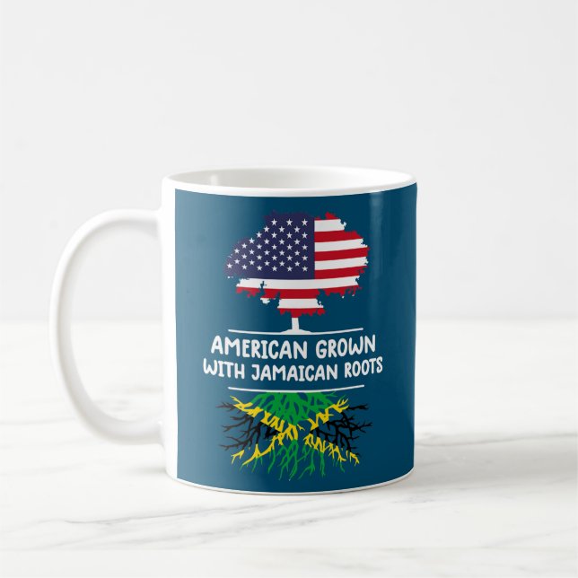 Amerikanska odlade jamaikanska rötter Jamaica flag Kaffemugg (Vänster)