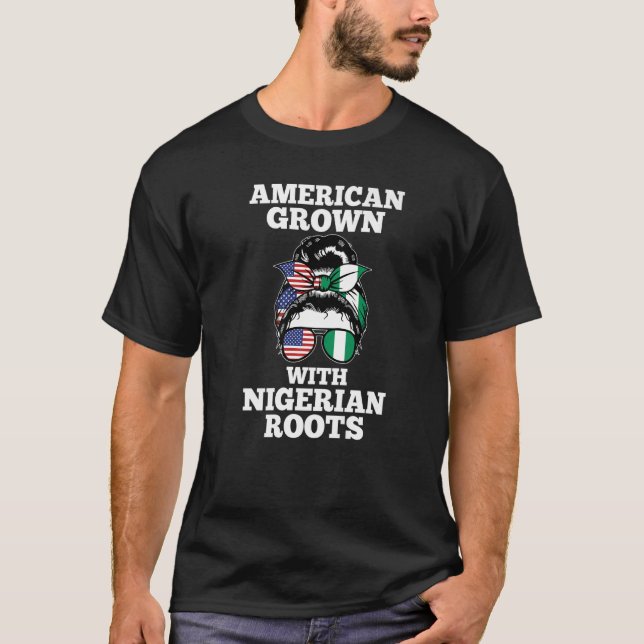Amerikanska odlade nigerianska rötter t shirt (Framsida)