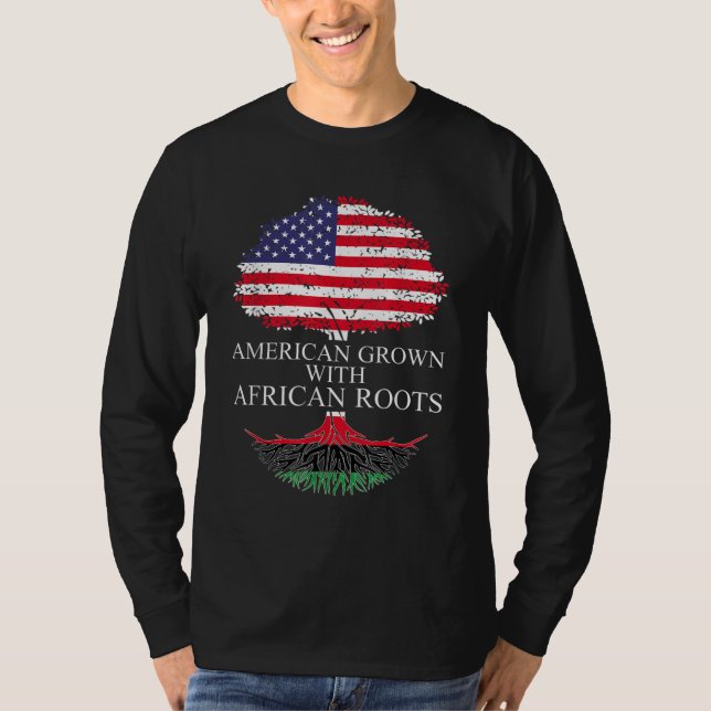 Amerikanska odlingar med afrikanska rötter, svart  t shirt (Framsida)