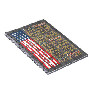 Amerikanska Old glory-bannern Dikt Anteckningsbok