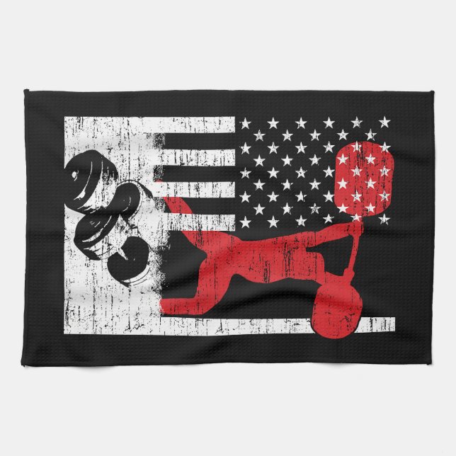 Amerikanska olympiska viktningslyftande kökshandduk (Horisontell)