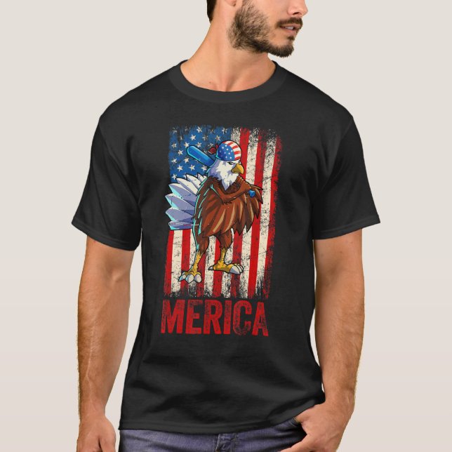 Amerikanska Örn 4:e juli Kvinnor i Manar Amerika T Shirt (Framsida)