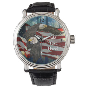 Amerikanska Örn-amerikanska Flagga Armbandsur