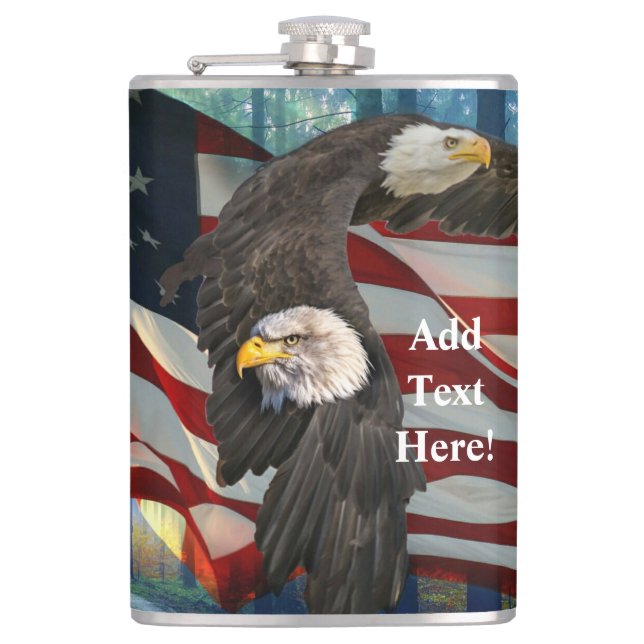Amerikanska Örn-amerikanska Flagga Fickplunta (Framsidan)