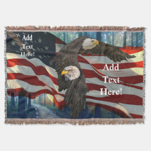 Amerikanska Örn-amerikanska Flagga Filt