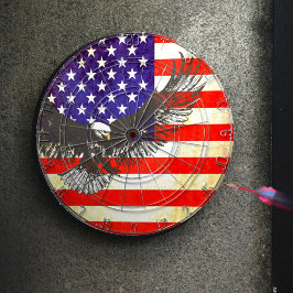 Amerikanska örn & amerikanska flagga föråldrade st piltavla