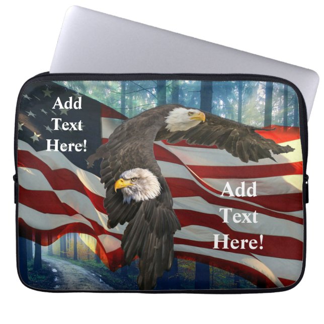 Amerikanska Örn-amerikanska Flagga Laptop Fodral (Framsidan)