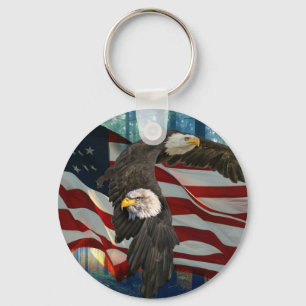 Amerikanska Örn-amerikanska Flagga Nyckelring