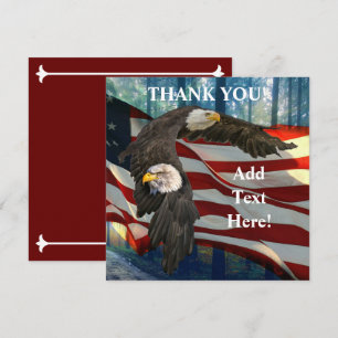 Amerikanska Örn-amerikanska Flagga Tack Kort